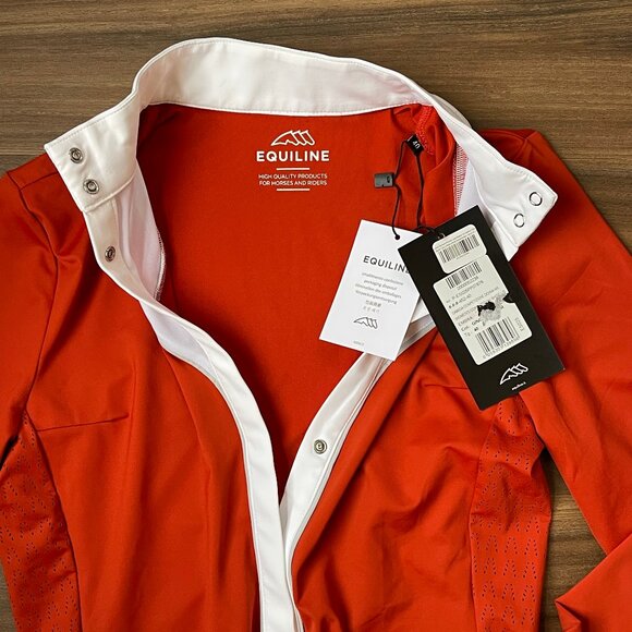 ✨ Equiline Women’s Long Sleeve Competition Polo - Ginger - S✨ - Picture 5 of 6